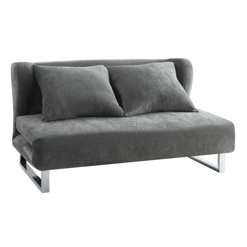 Wade Logan® Sarah Velvet 60" Armless Sofa Bed & Reviews Wayfair